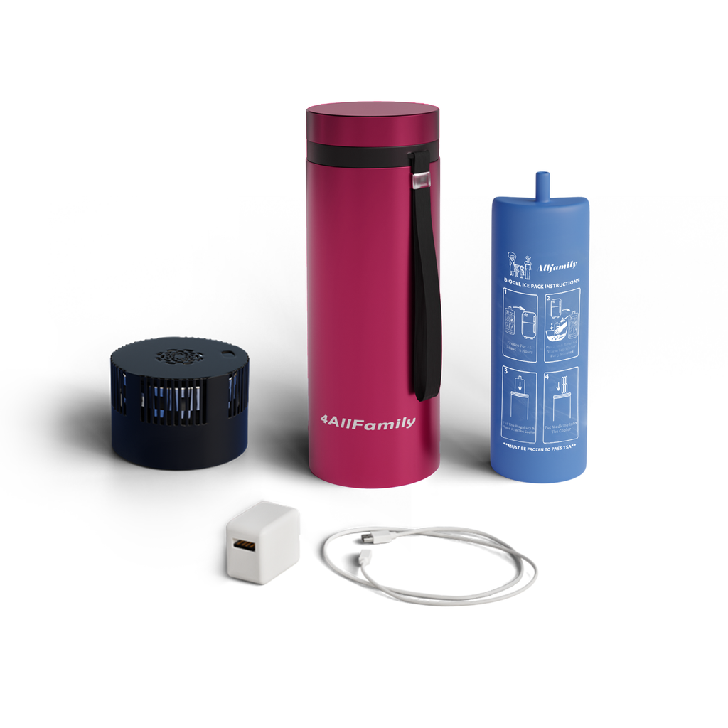4AllFamily Italia - Explorer - Borsa Termica per Medicinali e Insulina 3-in-1 - Magenta