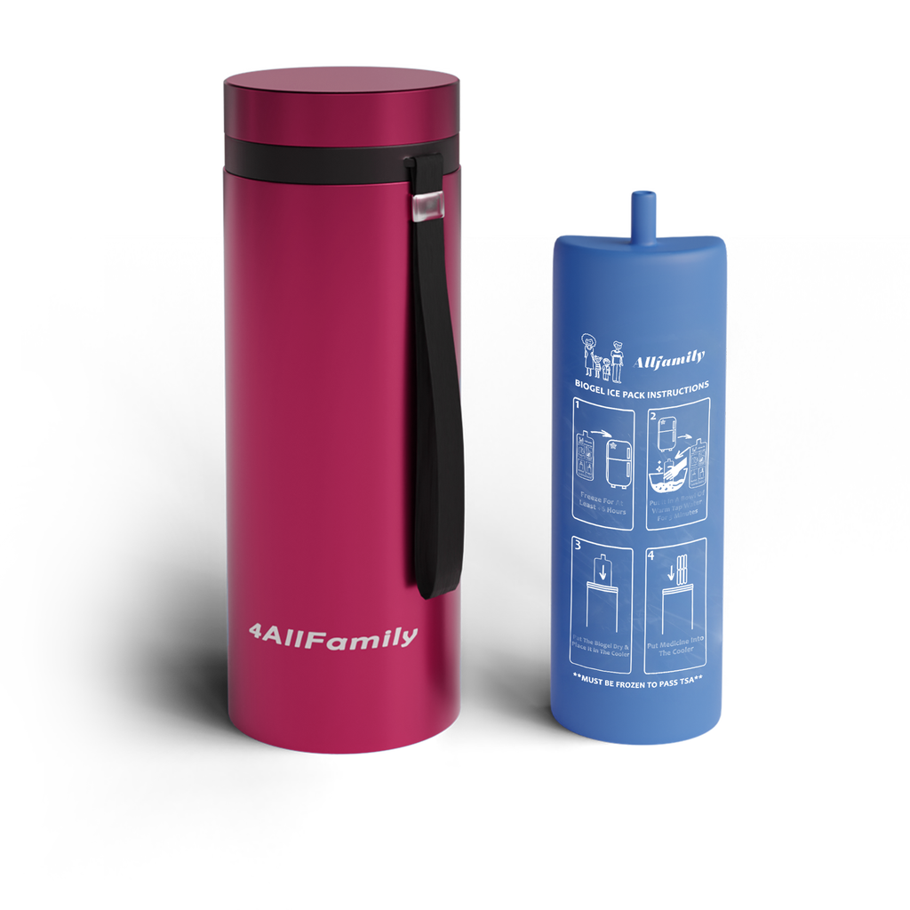4AllFamily Italia - Nomad - Borsa Frigo per Insulina - Contenitori refrigerati per medicinali - Colore Rosso - Formato grande 