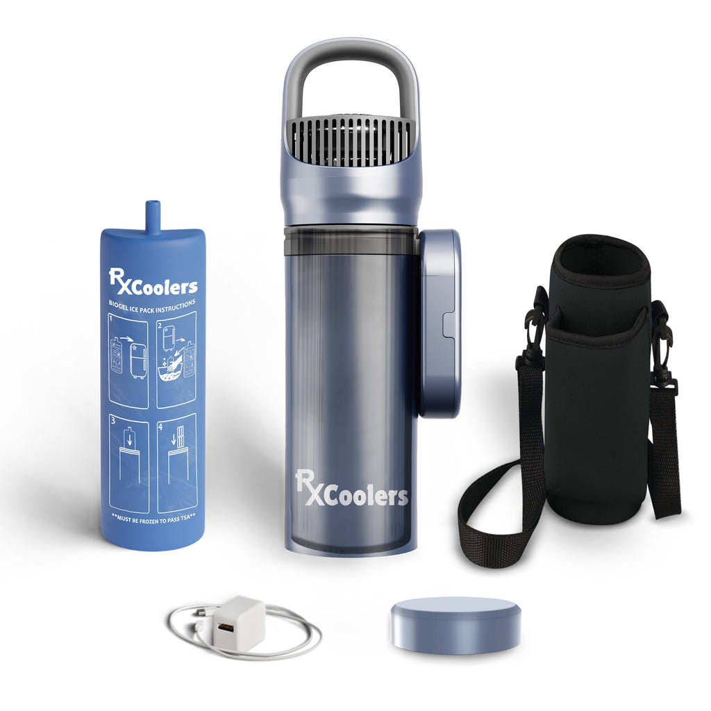 4AllFamily Italia - RxCoolers Max - Frigorifero da viaggio per medicinali - Formato XL - Blu