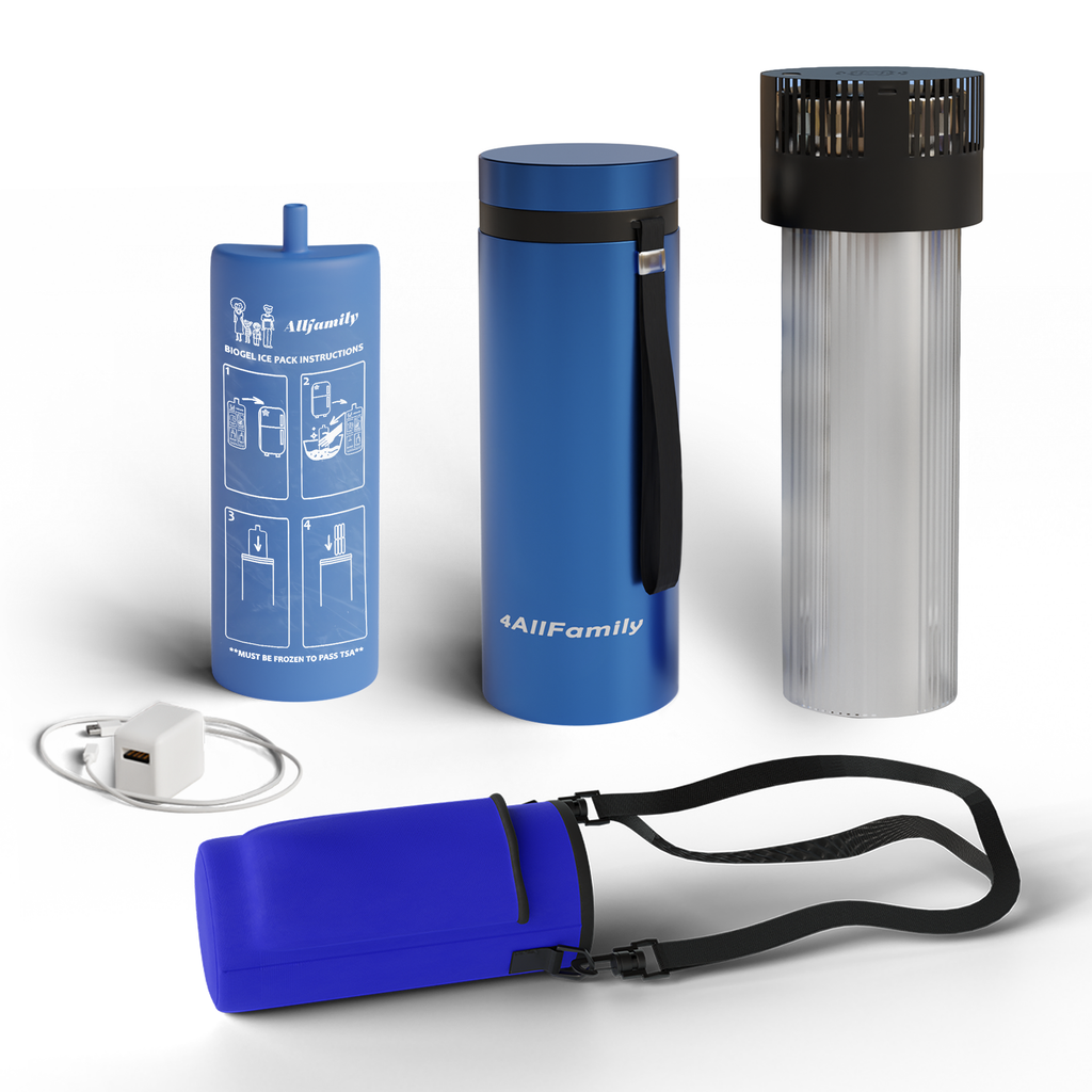 4AllFamily Italia - Voyager - Frigorifero Portatile Per Insulina e Farmaci - Blu - XL
