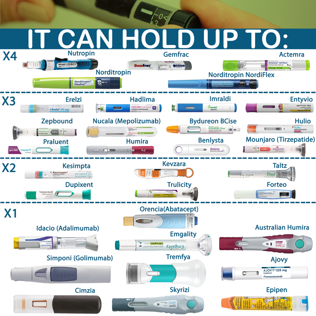 4AllFamily Italia - Voyager - Frigorifero Portatile Per Insulina e Farmaci - Magenta - XL - capacità di stoccaggio per penne iniettabili 2